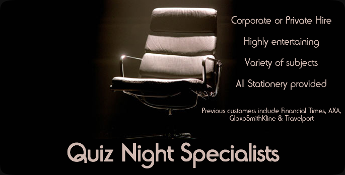 Quiz Nights front page ad Quiz Night Specialists for Corporate & Private Customers